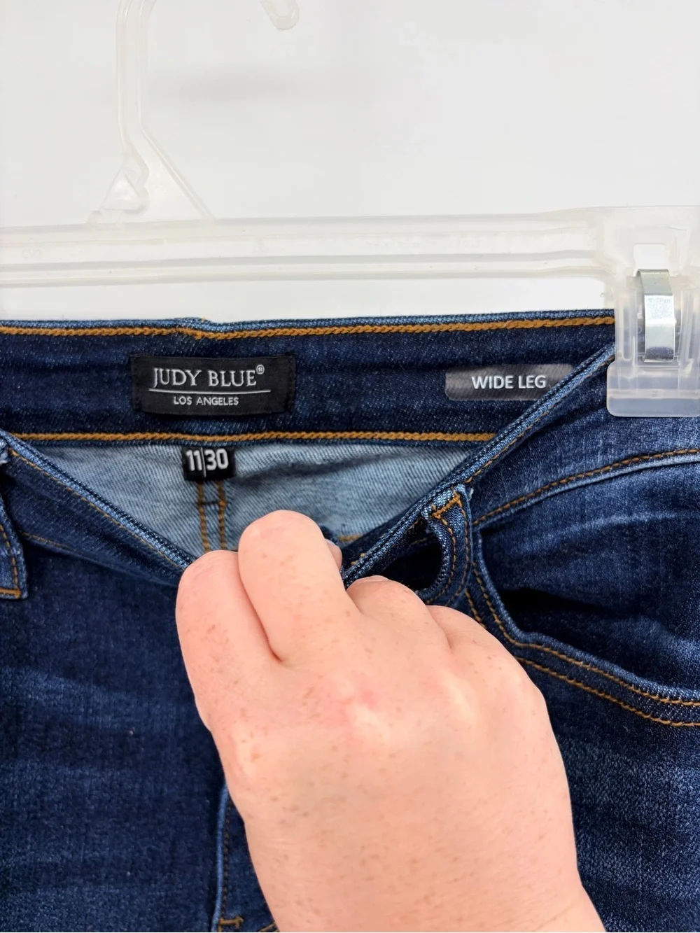 Judy Blue Women's Dark Wash High-Rise Cropped Wide Leg Jeans - Sz 11